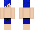 blue haired swimmer