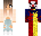 killer clown  half girl half horror clown