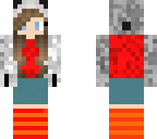 panda hat girl with red and orange socks