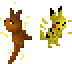 eevee and pikachu pixel art