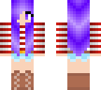 red and light blue outfit with purple hair