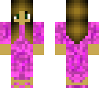 girl with long pink dress