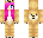 doge onesie girl with pink hair