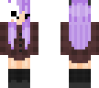 purple hair skeleton mask chibi 