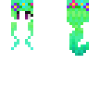 flower girl green hair purple eyes