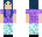 kawaii girl with blue hair