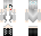 demon girl white dress with blood stains