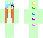brown and blue haired dino