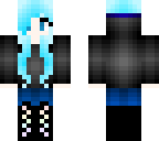blue hair black hoodie