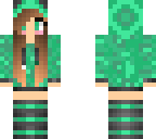 cute green hoodie girl