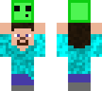steve holding slime