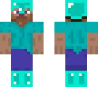 steve with diamond helmet and boots