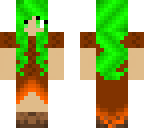 green hair forest girl