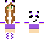 purple brown hair green eyes panda girl edit