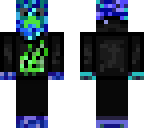 blue lava mob with green and black fire hoodie