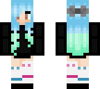 cute girl with blue hair