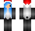 christmas panda with blue hair
