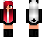 panda girl with red hair