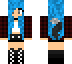 blue hair wolf girl teen
