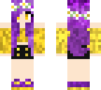 cute purple and yellow flower head girl