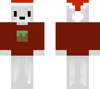 red sweater polar bear with santa hat