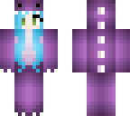 purple dino suit