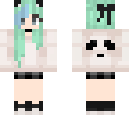 green hair cat girl