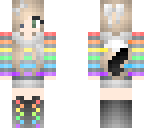 cute rainbow wolf girl