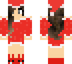 cute santa girl with bunny slippers