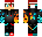 fire and ice boy with santa hat