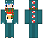 blue haired chrismas chibi