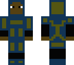 blue hooded man