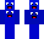 blue face man