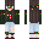 girl christmas sweater and lights skin