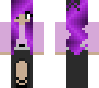 purple haired girl w- slit skirt