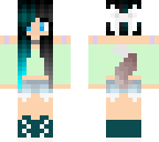 black and aqua hair