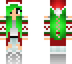 pretty green haired christmas girl