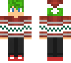 green hair christmas skin