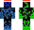 blue and green tron santa creeper