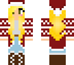 blonde santa girl with hazel eyes