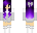 purple hair with bow 