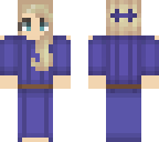 girl with long purple dress