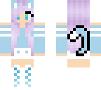 purple and blue chibi cat girl