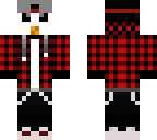 red plaid penguin with hat and headphones