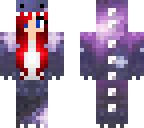 red haired galaxy dinosaur girl