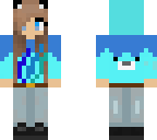 blue warrior cat girl with blue fire logo