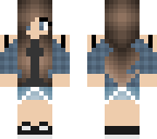 cool  blueish flannel hoodie girl