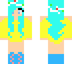 summer blue hair girl