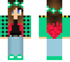 green girl with brown and red hair