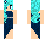 pinkpuffles dress with blue hair